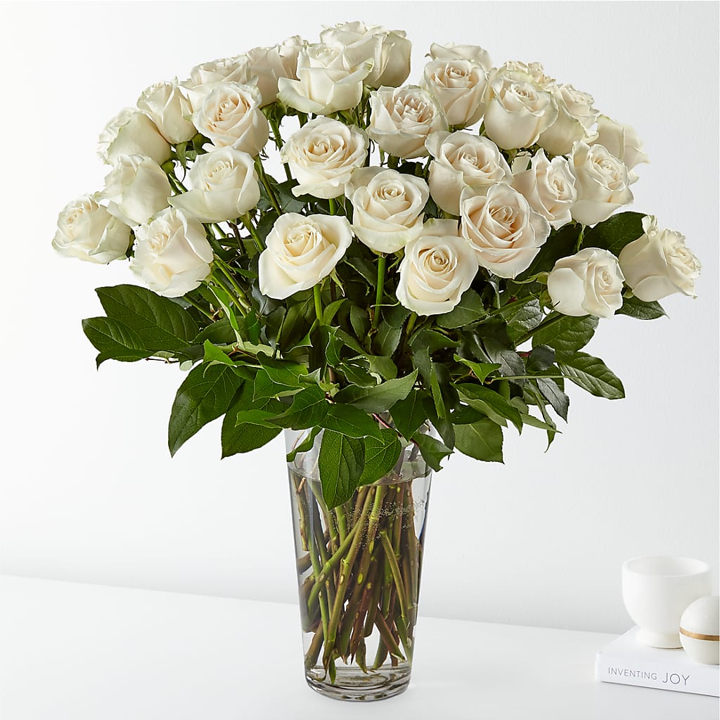 Long Stem White Rose Bouquet – Unique Designs Llc, Fulton MO