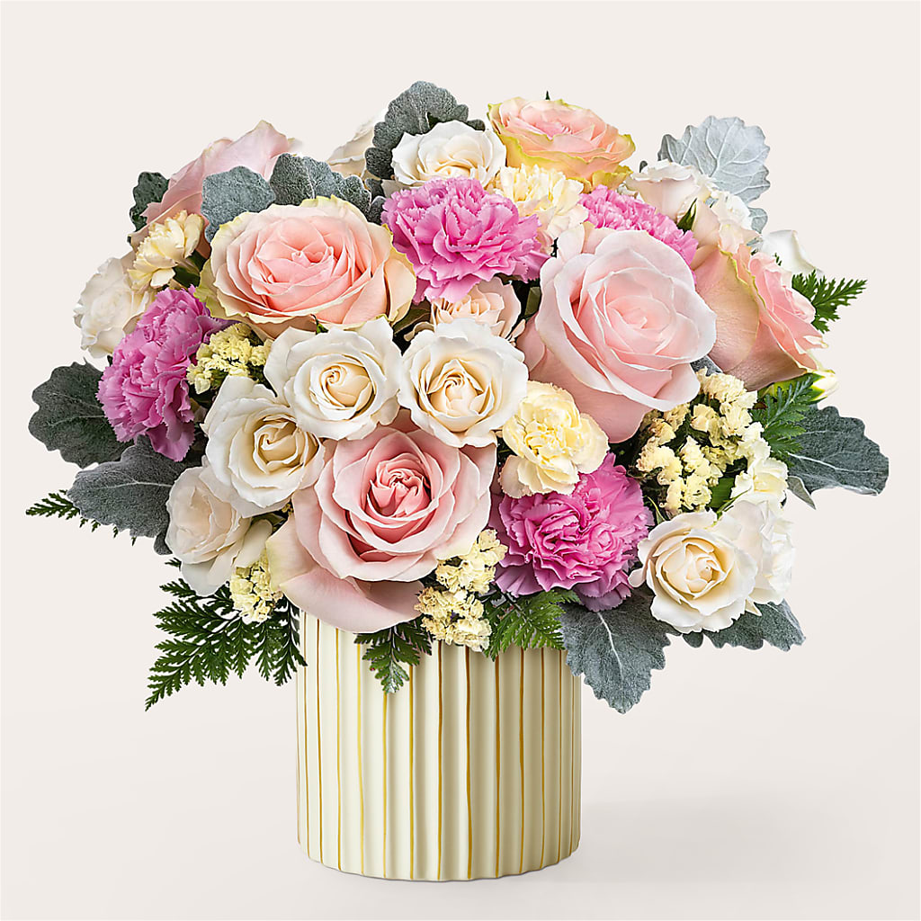Blissful Moments Bouquet with Ivory Vase – Unique Designs Llc, Fulton MO