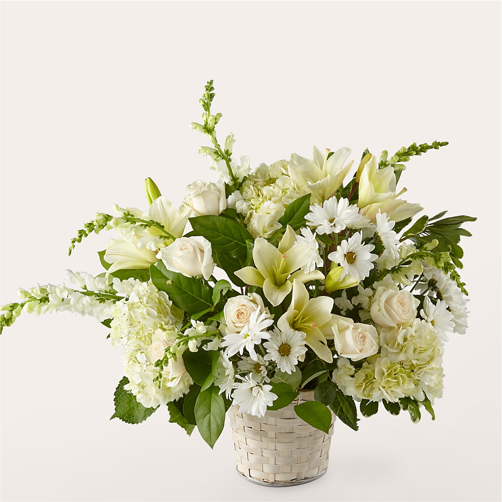 Ivory Elegance Floral Basket – Unique Designs Llc, Fulton MO