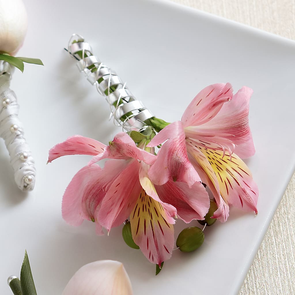Pink Peruvian Lily Boutonniere – Unique Designs Llc, Fulton MO