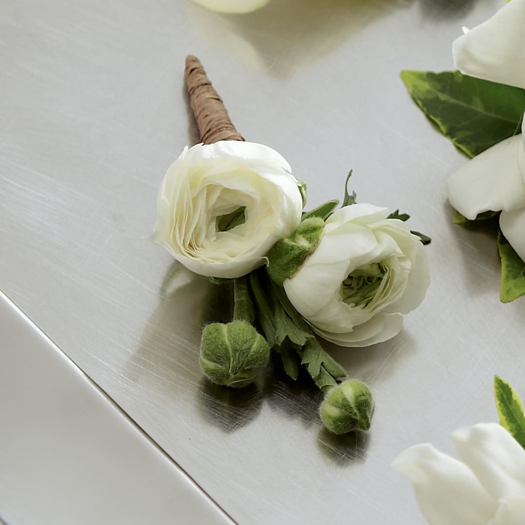 White Ranunculus Boutonniere – Unique Designs Llc, Fulton MO
