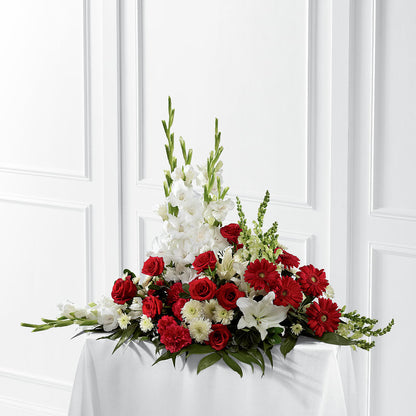 Crimson & White Arrangement –  Unique Designs Llc, Fulton MO