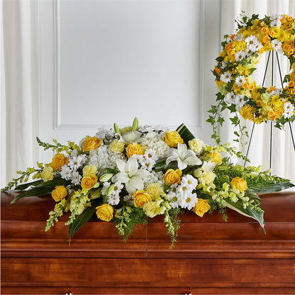 Golden Harmony Casket Spray –  Unique Designs Llc, Fulton MO