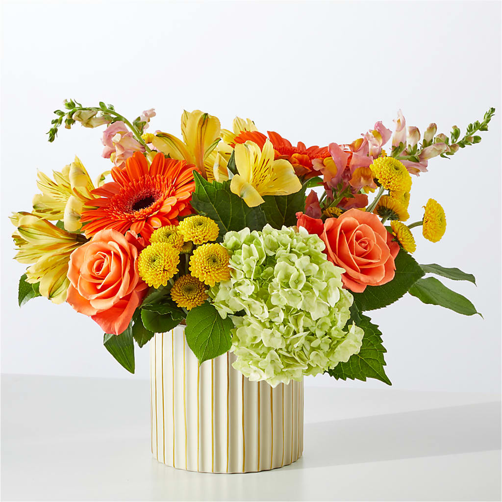 Autumn Sunshine Bouquet with Ivory Vase –  Unique Designs Llc, Fulton MO