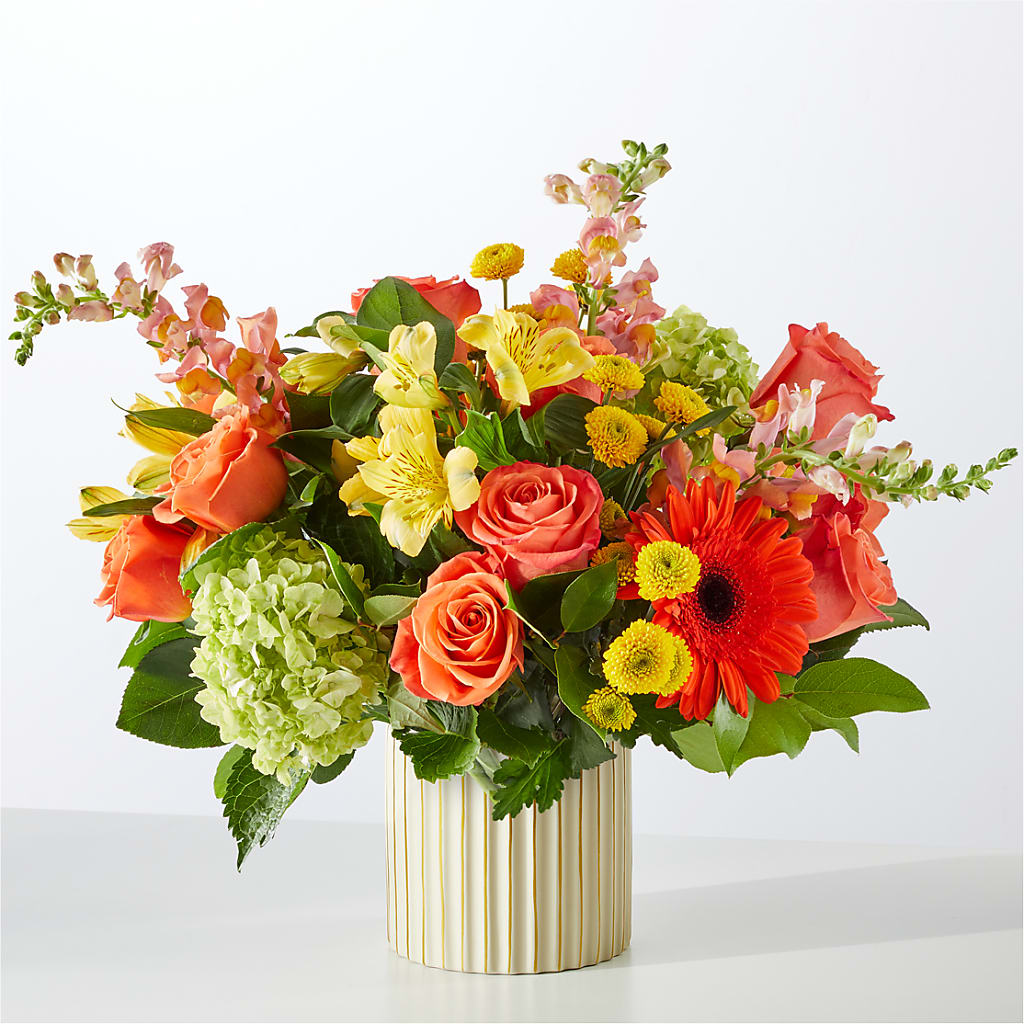 Autumn Sunshine Bouquet with Ivory Vase –  Unique Designs Llc, Fulton MO