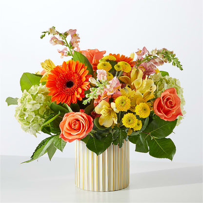 Autumn Sunshine Bouquet with Ivory Vase –  Unique Designs Llc, Fulton MO
