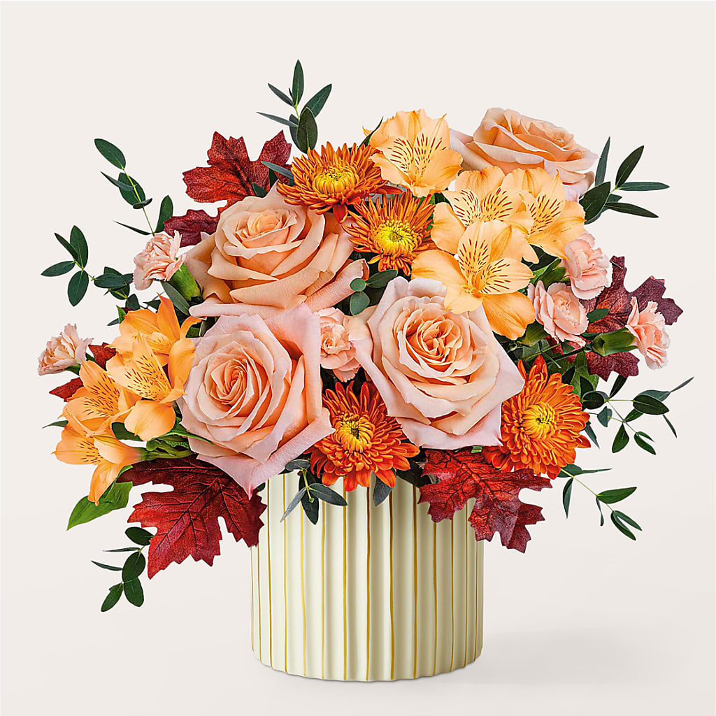 Spiced Latte Bouquet with Ivory Vase –  Unique Designs Llc, Fulton MO