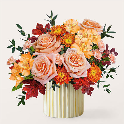 Spiced Latte Bouquet with Ivory Vase –  Unique Designs Llc, Fulton MO