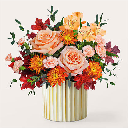 Spiced Latte Bouquet with Ivory Vase –  Unique Designs Llc, Fulton MO