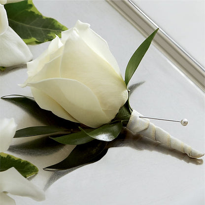 White Rose Boutonniere –  Unique Designs Llc, Fulton MO
